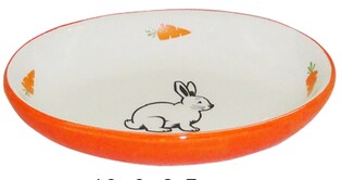 Miska Ceramiczna Pomarańczowa Królik 13x9x2,5cm
