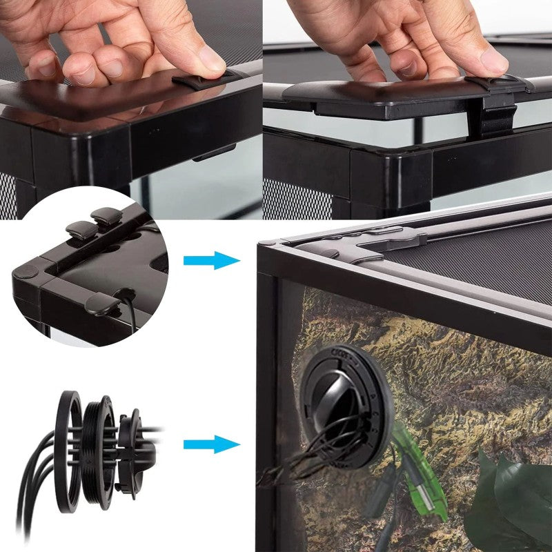 Repti-Zoo Glass Terrarium 45x45x45cm - szklane terrarium z metalową siatką