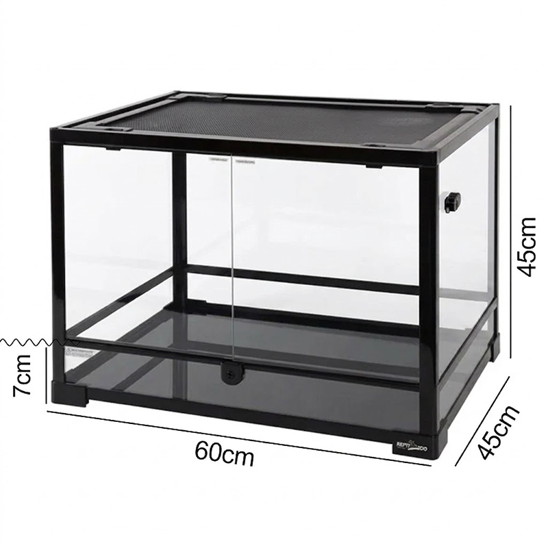 Repti-Zoo Glass Terrarium 60x45x45cm - szklane terrarium z metalową siatką
